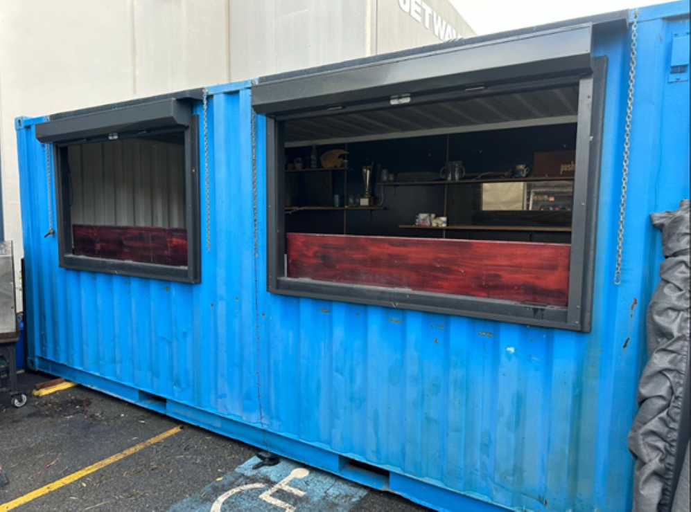 Aluminium roller shutters showing the insulating core for protection and heat reduction.